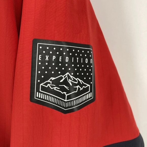 Picture Mens Red Navy Pockets Long Sleeve Full Zip Hooded Snow Ski Jacket Small - Picture 3 of 5